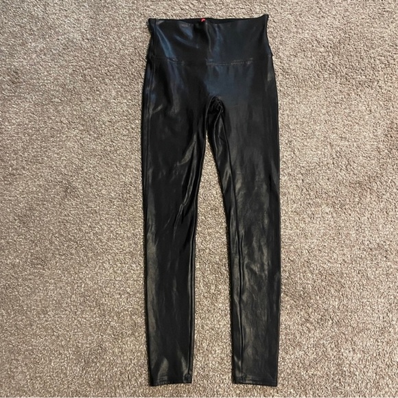 SPANX faux Leather Leggings women’s size L large - Picture 3 of 4